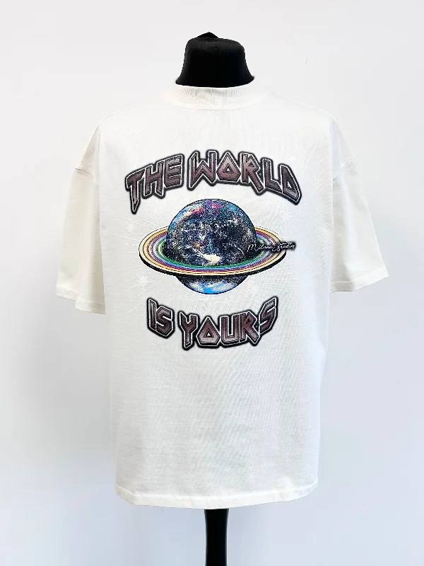 Weekend Discounts to Enjoy Cream Heavyweight Planet T-shirt.