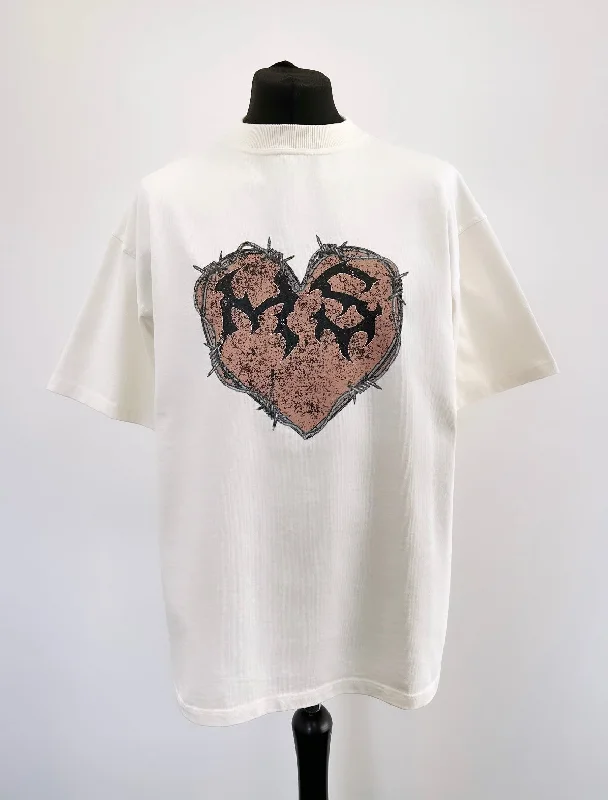 Lowest Price Cream MS Heart Heavyweight T-shirt.
