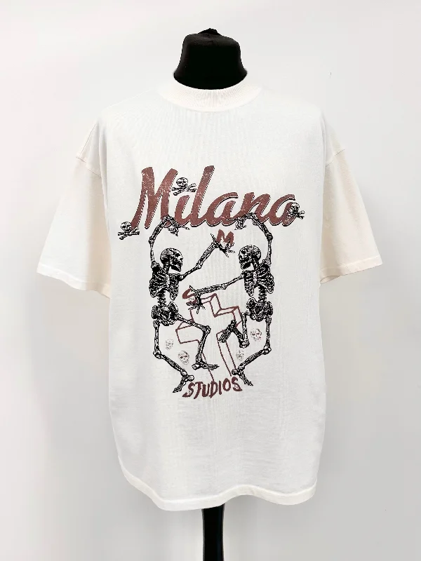 Weekend Discounts to Delight Cream Skeleton Heavyweight T-shirt.