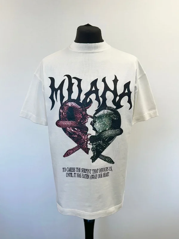 Exclusive Deal Cream Serpent Heavyweight T-shirt.