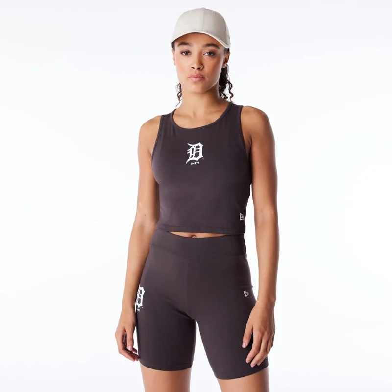 Final Markdown Detroit Tigers Womens MLB League Essential Dark Brown Crop Tank Top