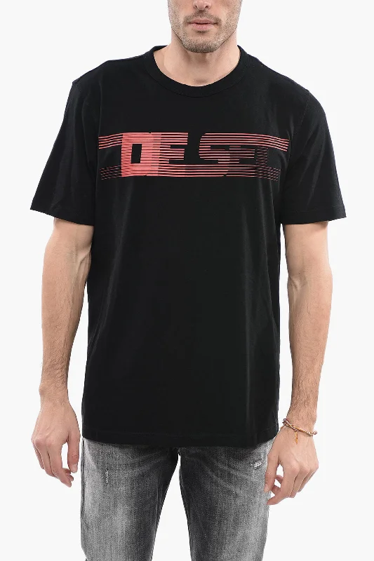 Must-Have Deals Diesel Cotton Blend T-JUST-E19 Crew-neck T-Shirt with Contrasting P