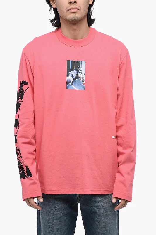 Final Markdown Diesel Oversized T-CRANE-LS-L2 Printed T-Shirt