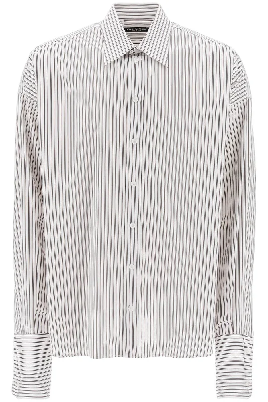 One-DAY Sale Dolce & Gabbana Men's "Oversized Striped Poplin Shirt