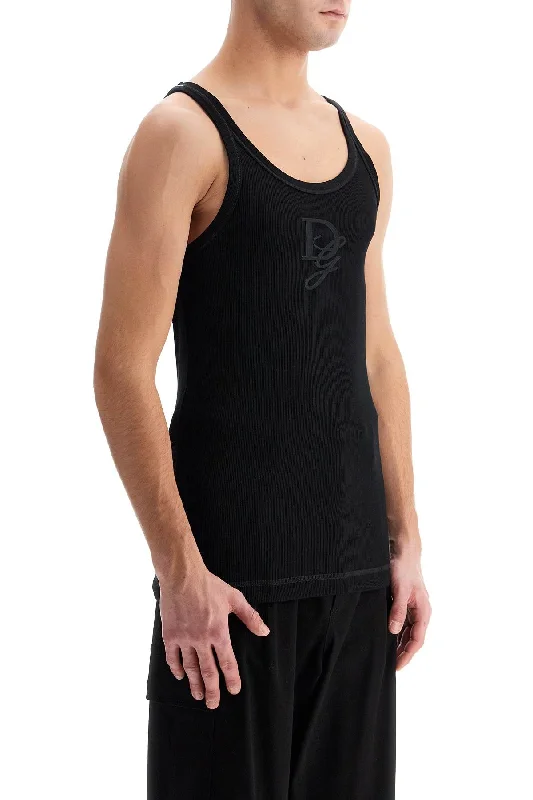 Discount Extravaganza Dolce & Gabbana "tank Top With Dg Embroidery