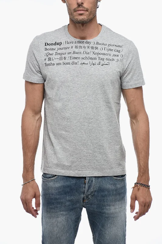 Savings Soar This Weekend Dondup Jersey Cotton T-shirt with Lettering Print
