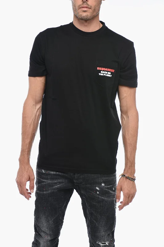 Extra Discounts Dsquared2 Crewneck T-Shirt with Printed Chest Pocket