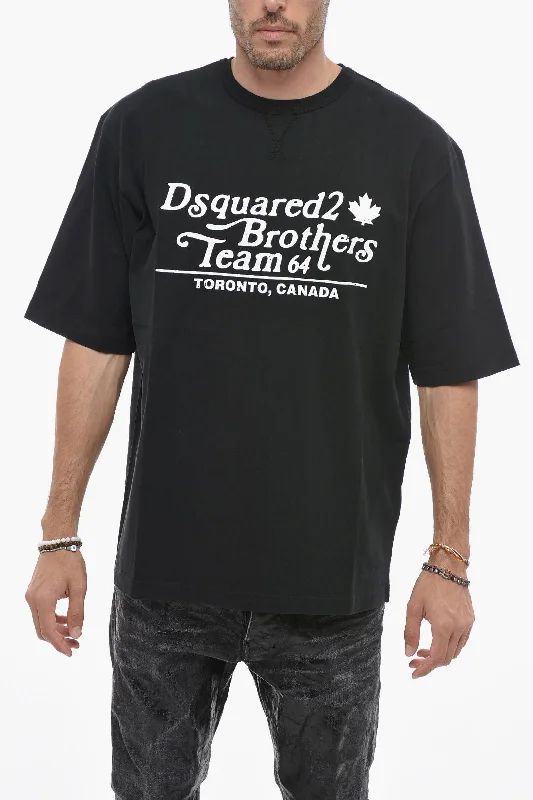 Crazy Deals Dsquared2 Loose Fit BROTHERS TEAM T-shirt with Logo Print