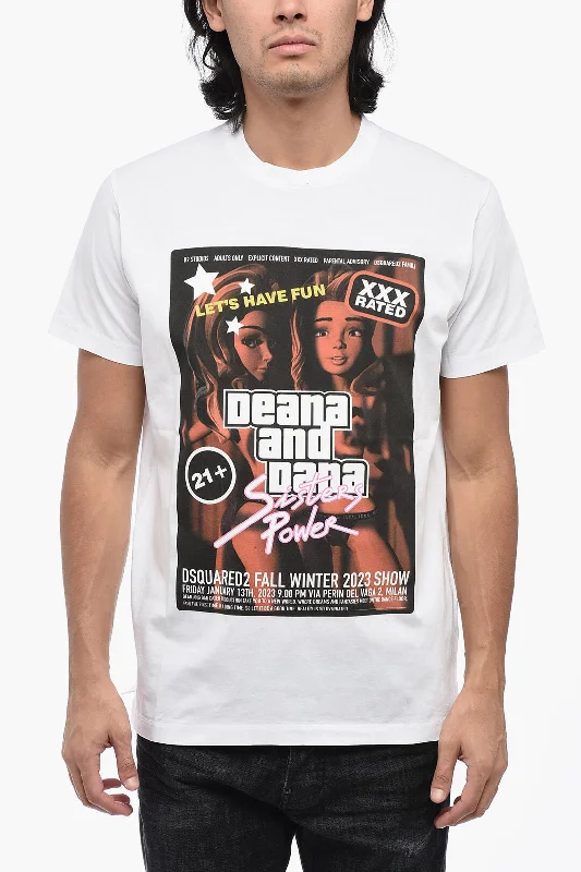 Instant Deal Dsquared2 Printed CIGARETTE FIT Crew-neck T-Shirt