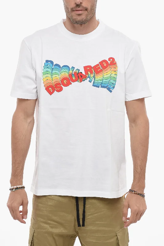 Best Seller Dsquared2 Printed Crewneck T-shirt with Multicolored Logo