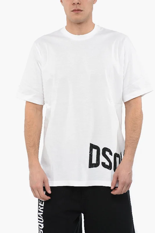 Weekend Discounts to Snag Dsquared2 SLOUCH T-shirt with Contrasting Logo Print