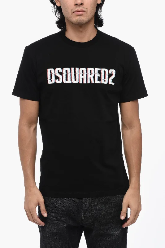Big Discounts Dsquared2 Solid Color COOL FIT Crew-neck T-Shirt with Printed Logo
