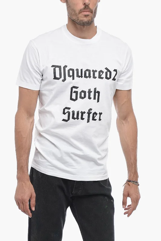 Huge Savings Dsquared2 Solid Color GOTH SURFER Crew-neck T-Shirt with Contrasting P