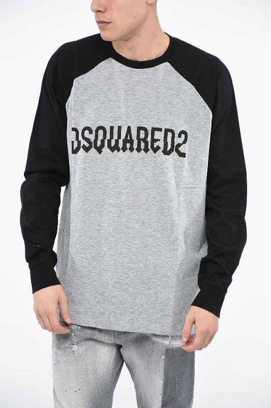 Lowest Price Dsquared2 Two-tone DISTRESSED-LOGO T-Shirt with Print