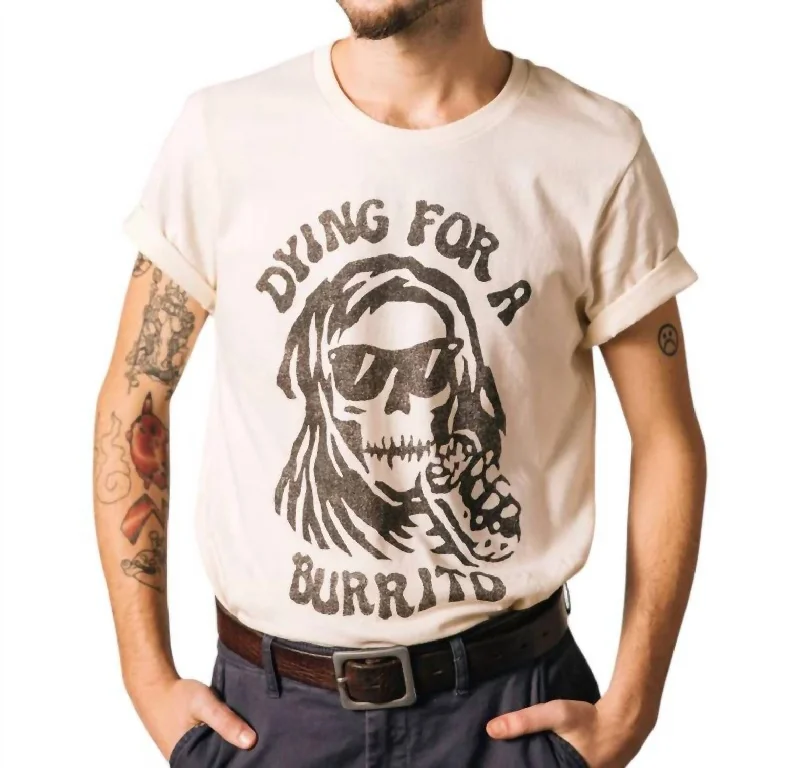 Weekend Deals That Thrill Dying For A Burrito Tee In Beige