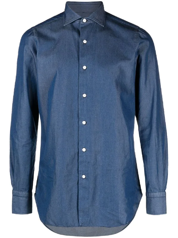 Don’t Miss Out Finamore 1925 Napoli Men's Shirts blue