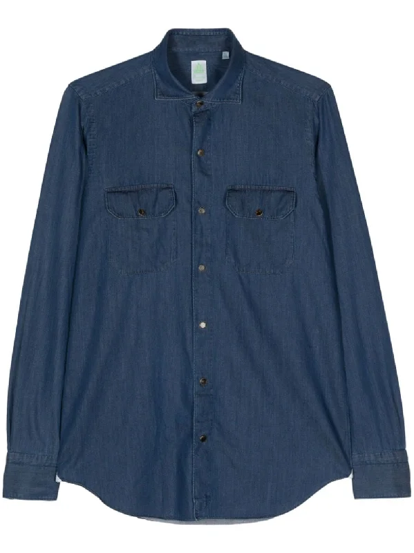 Deep Discounts Finamore 1925 Napoli Men's Shirts blue