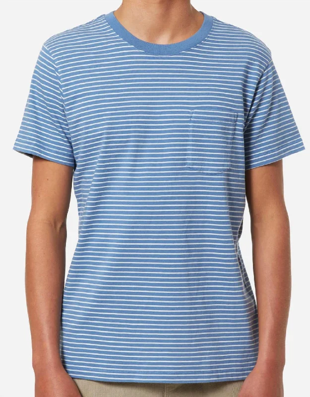 Weekend Specials to Love Finley Pocket Tee In Bay Blue/vintage White