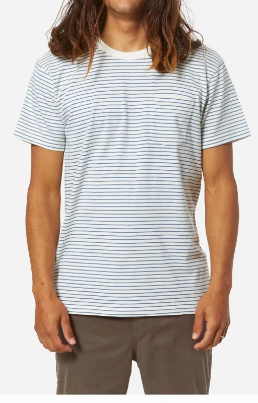 Weekend Price Cuts Galore Finley Pocket Tee In Vintage White/bay Blue