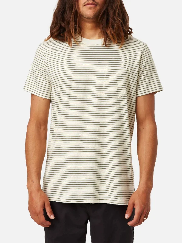 Price Reduction Finley Pocket Tee In Vintage White/olive