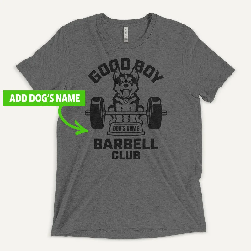 Special Price Good Boy Barbell Club Personalized Men’s Triblend T-Shirt — Siberian Husky