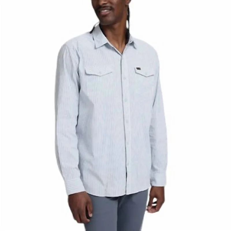Limited Supply H Bar B Tech Longsleeve Top In Gambler Stripe Off White