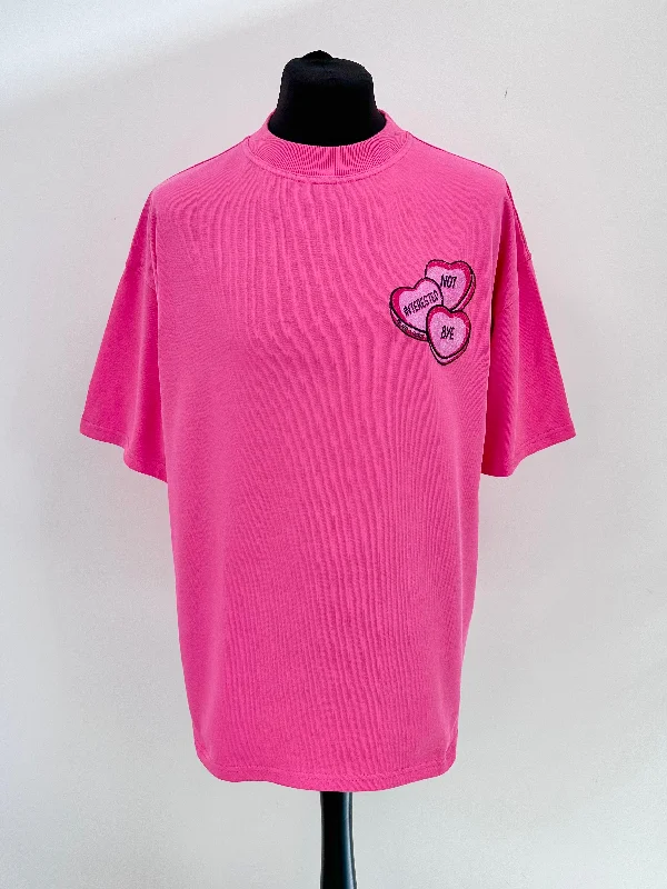 Super Discount Hot Pink Heavyweight Hearts T-shirt.