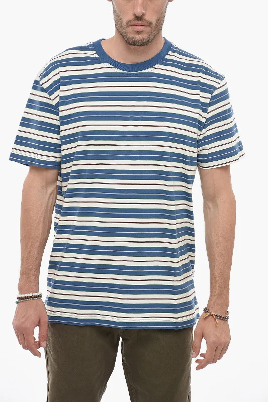 Fantastic Deals Howlin Striped Crew-neck T-shirt with Rib Detail