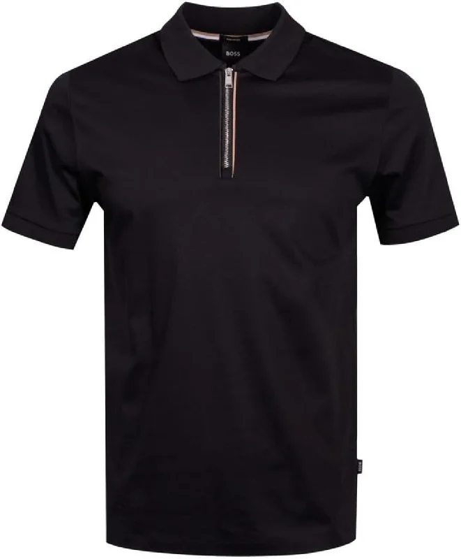 Hurry In Hugo Boss Men's Polston 36 Half-Zip Polo Shirt, Black