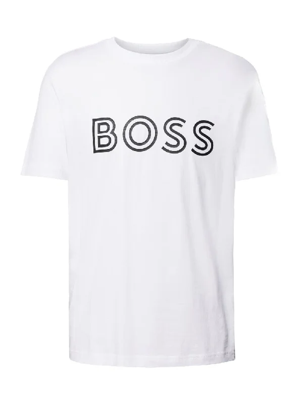 Lowest Price Hugo Boss Men's Tee 1 Outlined Logo T-Shirt, White
