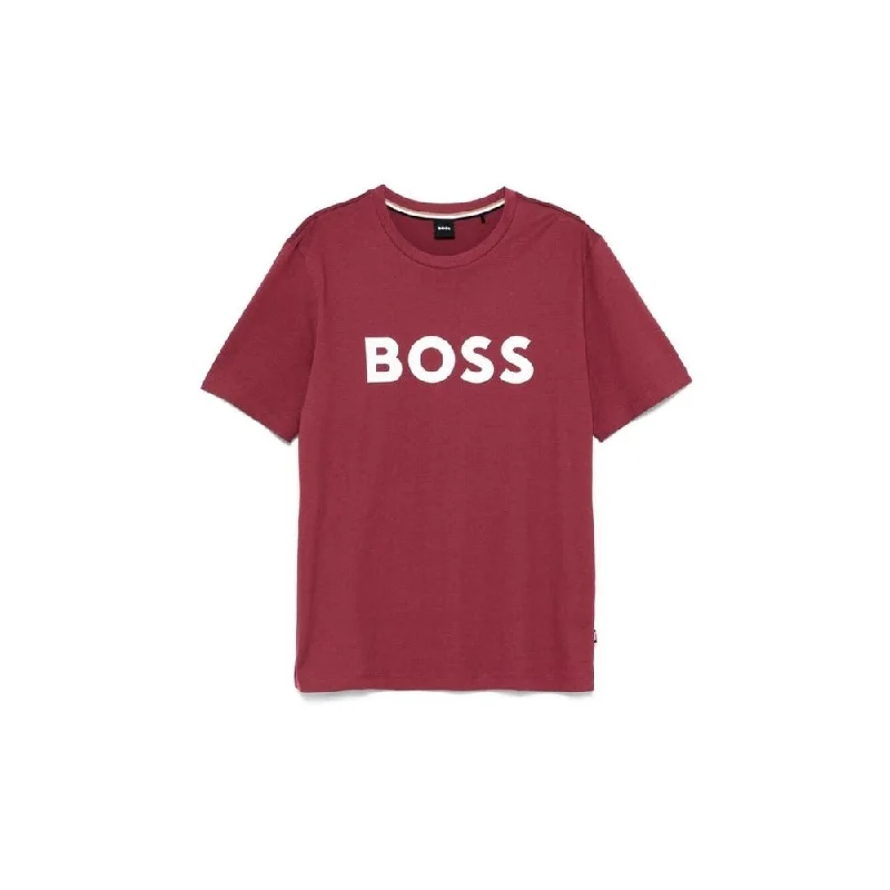 Mega Discount Hugo Boss Men's Tiburt 354 Short Sleeve Crew Neck T-Shirt, Burgundy