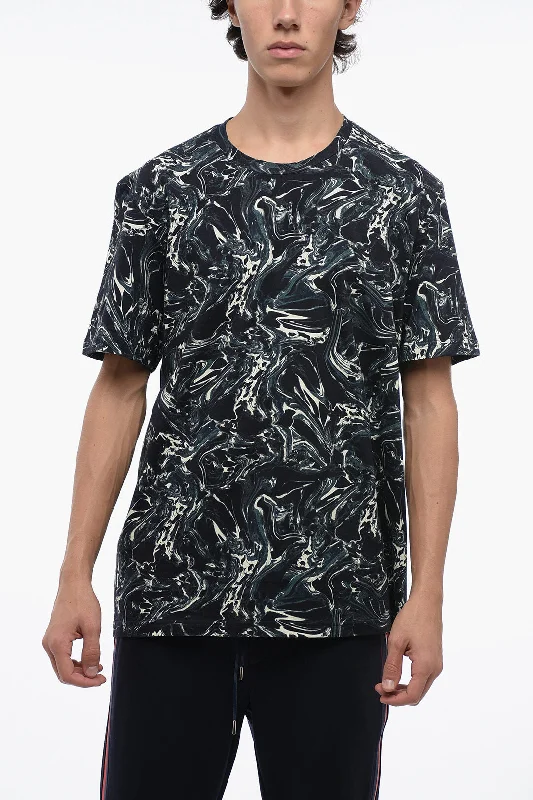 Weekend Bargains to Cherish Isabel Marant Crew Neck HONORE Marble Patterned Cotton T-Shirt