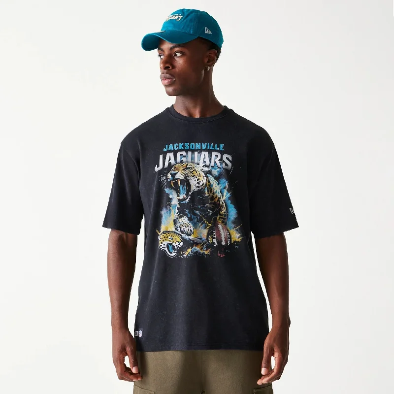 Weekend Deals That Sparkle Jacksonville Jaguars NFL Games Premium Apparel Black Oversized T-Shirt