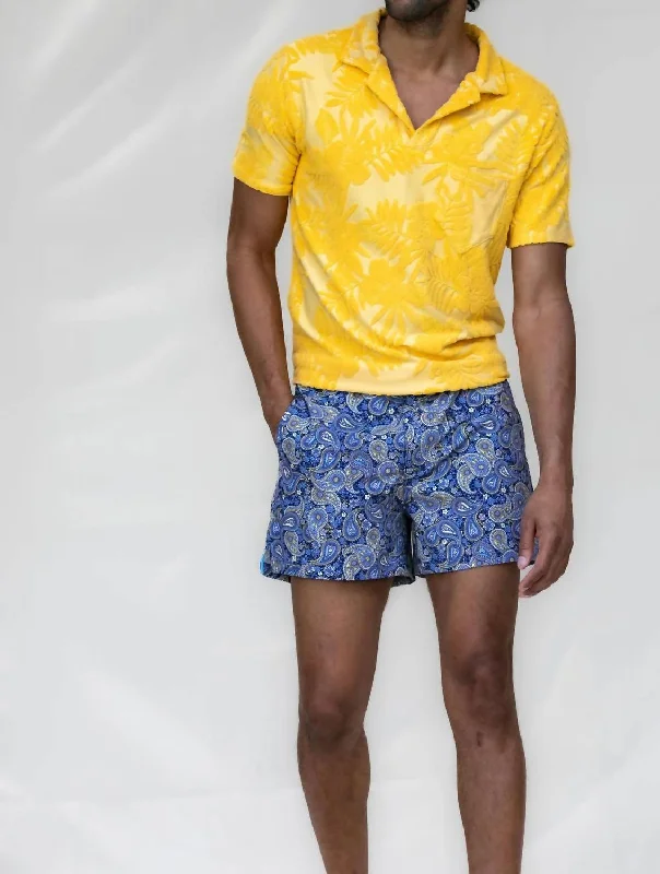 Time-Sensitive Johnny Farm Floral Towel Polo In Sunshine