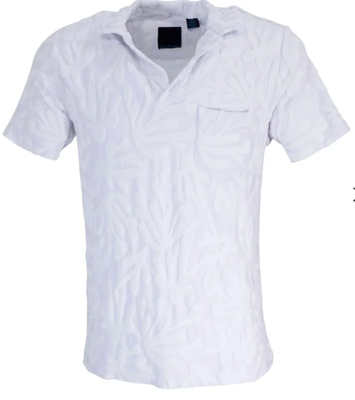 Price Drop Johnny Farm Floral Towel Polo In White