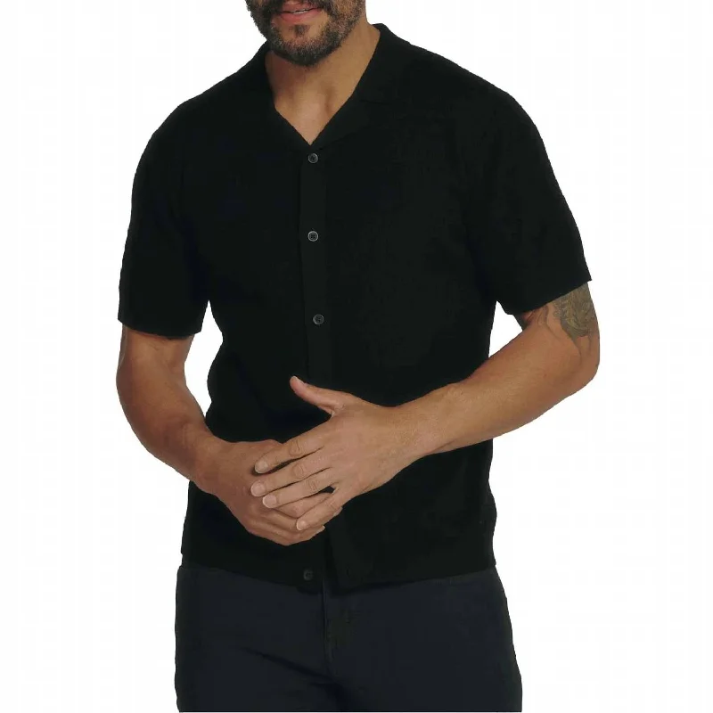 Massive Deal Jonas Button Down Sweater Polo In Black