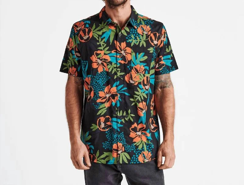 Now or Never Journey Button Up Shirt In Tahiti Nui Black