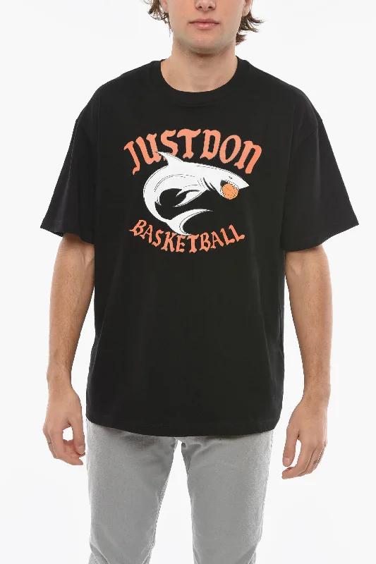 Super Deal Just Don Front Printed Crew-neck T-Shirt