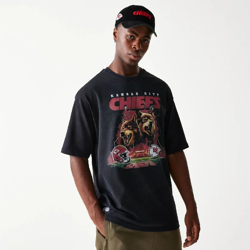 New Deals Kansas City Chiefs NFL Games Premium Apparel Black Oversized T-Shirt