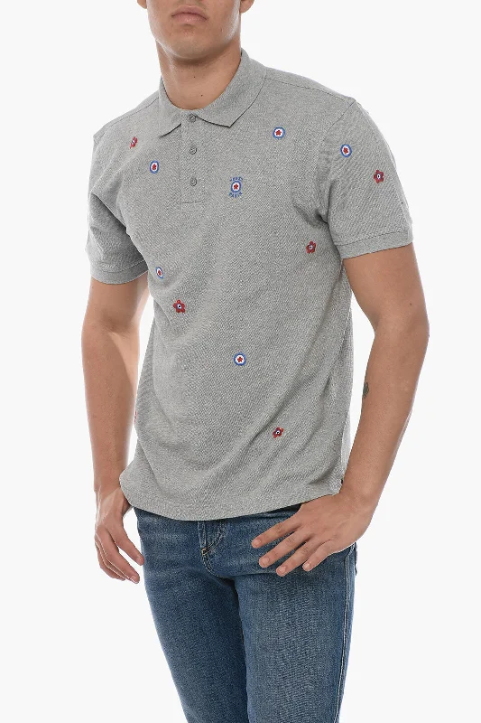 Weekend Discounts to Delight Kenzo Cotton Polo with Embroidered Floral Pattern