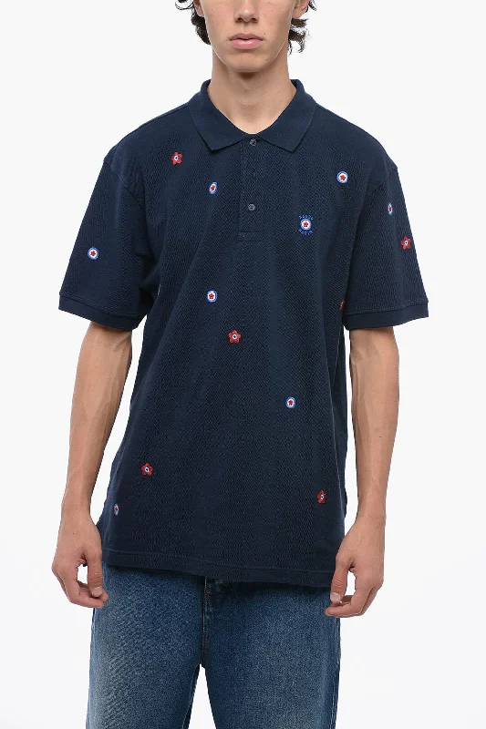 Clearance Event Kenzo Cotton Polo with Embroidered Floral Pattern
