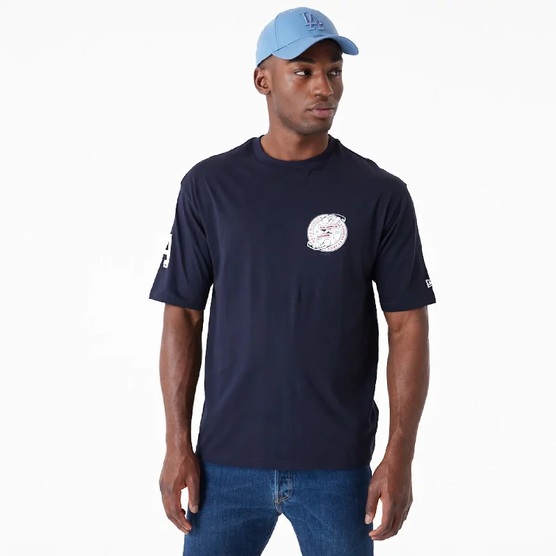 Final Sale LA Dodgers Baseball Graphic Navy Oversized T-Shirt