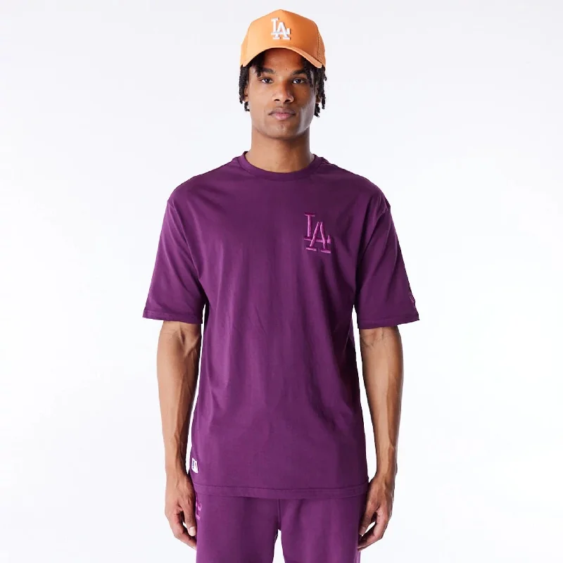 Super Sale LA Dodgers League Essential Dark Purple Oversized T-Shirt