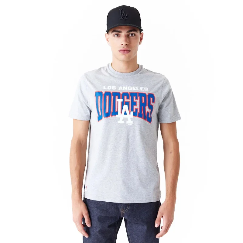 Now or Never LA Dodgers MLB Arch Wordmark Graphic Grey T-Shirt