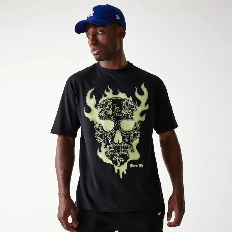 Low Price LA Dodgers MLB Glow Black Oversized T-Shirt