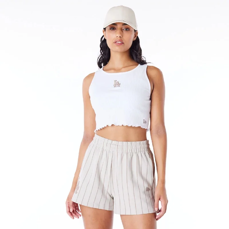 Savings Bonanza LA Dodgers MLB Lifestyle White Womens Crop Tank Top