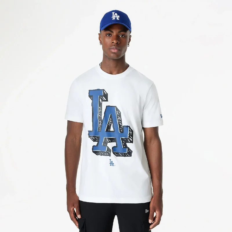 Super Sale LA Dodgers Official Doodles White T-Shirt