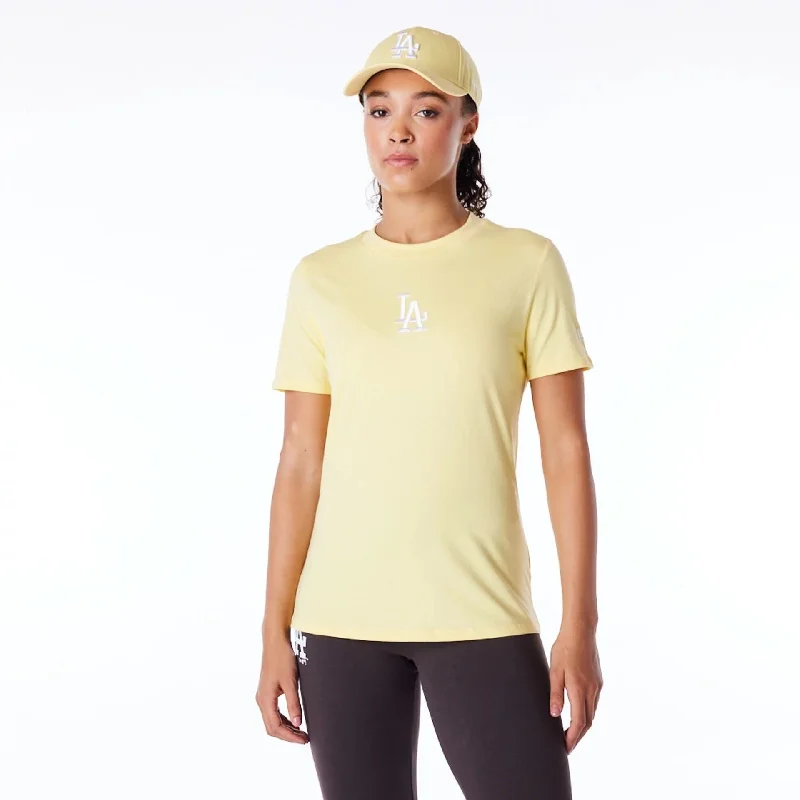 Steals and Deals LA Dodgers Womens MLB League Essential Pastel Yellow T-Shirt