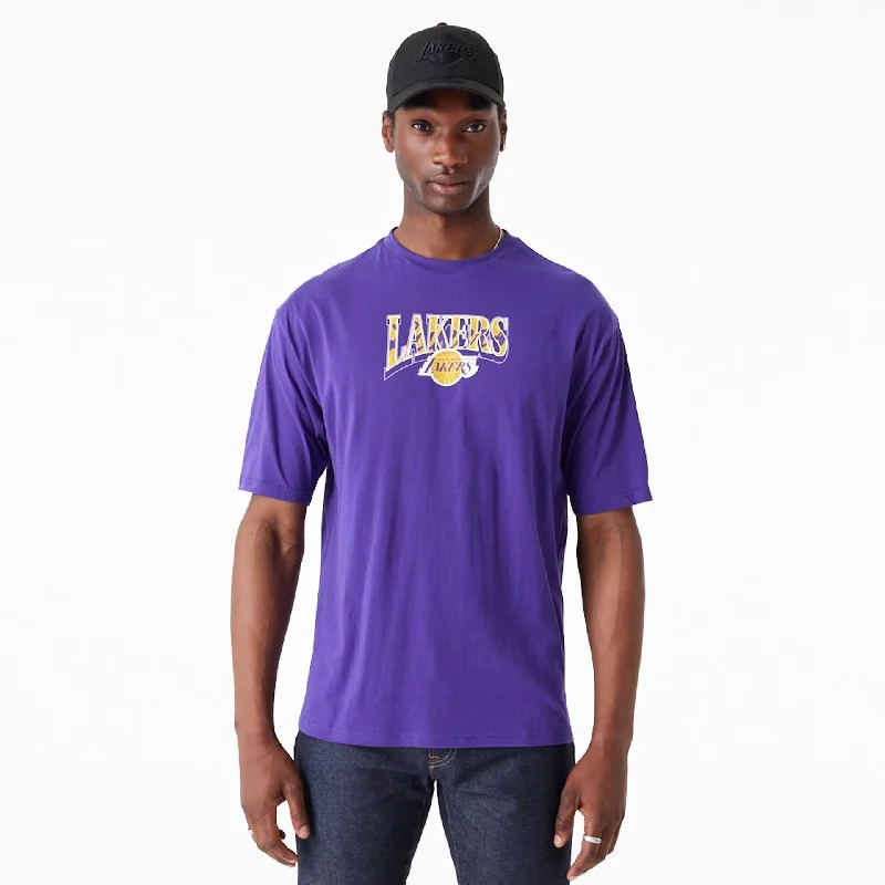 Best Bargains LA Lakers NBA Championship Purple Oversized T-Shirt