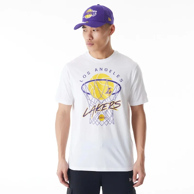 Shop the Weekend Away LA Lakers NBA Net Graphic White T-Shirt